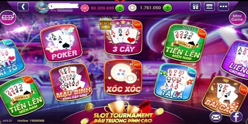 Hệ thống game bài với đa dạng các sự lựa chọn đẳng cấp cho khách hàng
